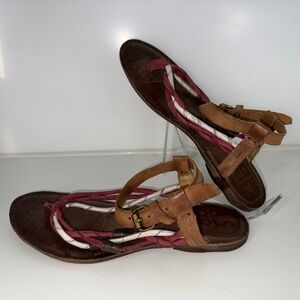 A.S.98 Women’s Leather Sandals – Handcrafted Italian Design, Multi-Strap Detail,